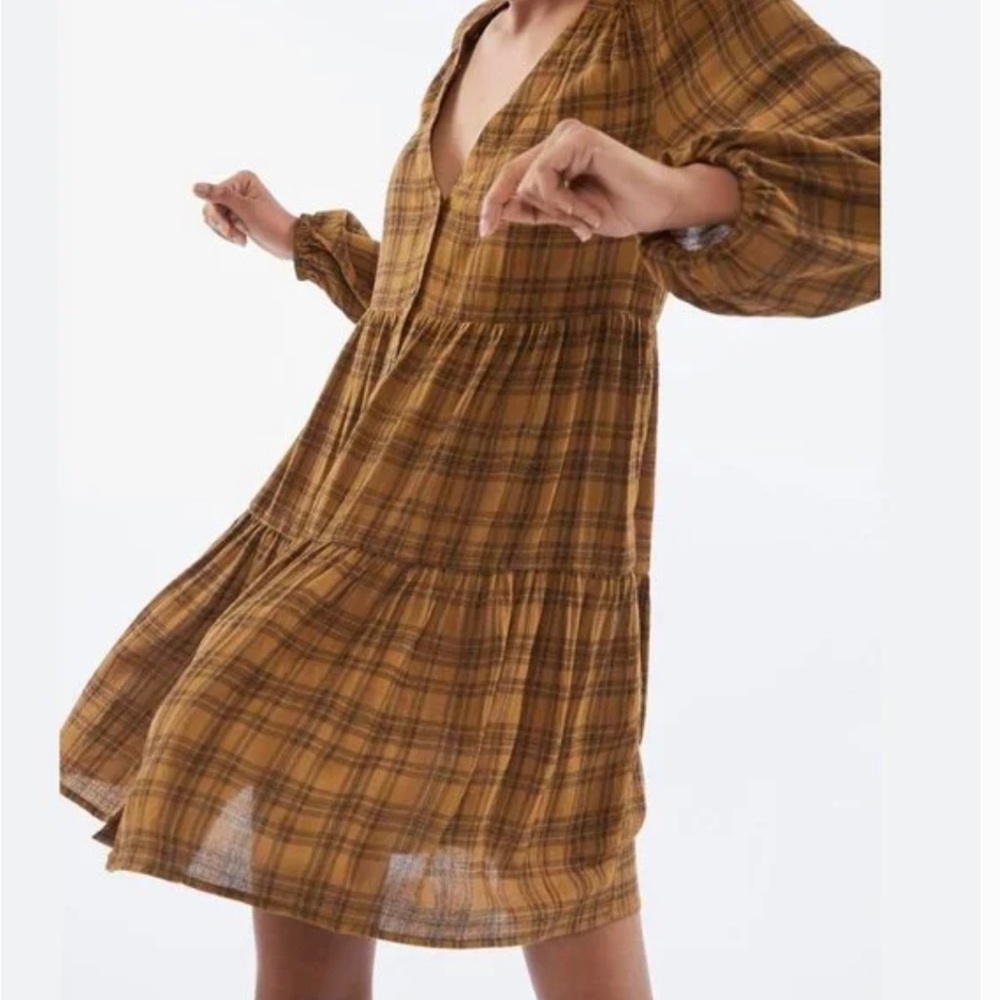 UO Plaid Babydoll Dress